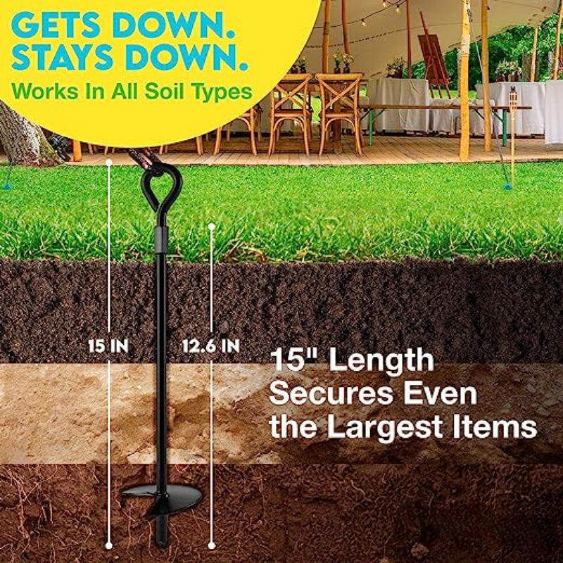 8pcs 15in Heavy-duty Swing Ground Anchors for Swings and Tents