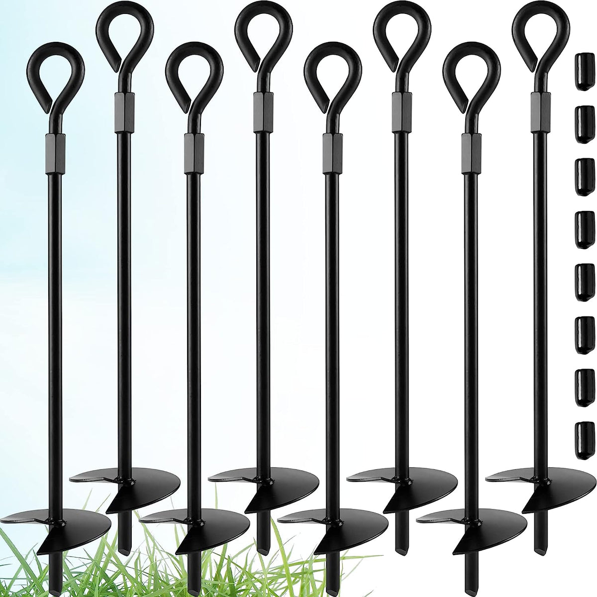 8pcs 15in Heavy-duty Swing Ground Anchors for Swings and Tents