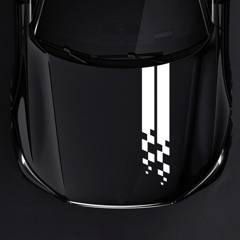 Universal Hood Sports Long Striped Plaid Car Stickers
