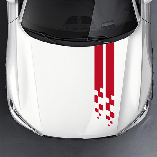 Universal Hood Sports Long Striped Plaid Car Stickers