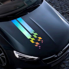 Universal Hood Sports Long Striped Plaid Car Stickers