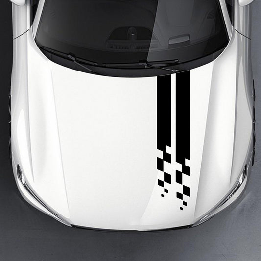 Universal Hood Sports Long Striped Plaid Car Stickers