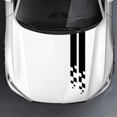 Universal Hood Sports Long Striped Plaid Car Stickers
