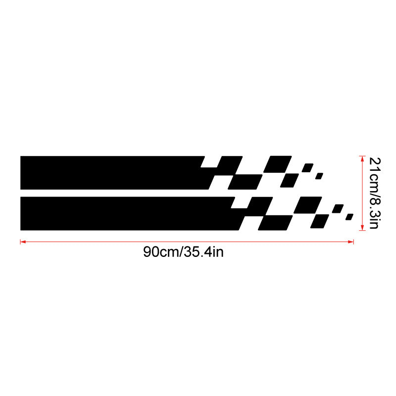 Universal Hood Sports Long Striped Plaid Car Stickers