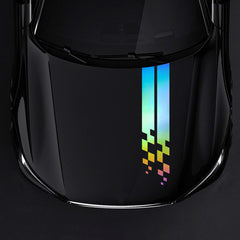 Universal Hood Sports Long Striped Plaid Car Stickers