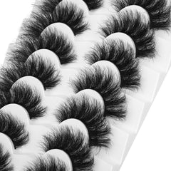 7 Pairs Faux Mink Fluffy False Eyelashes Thick Volume Dramatic Cat Eye Lashes