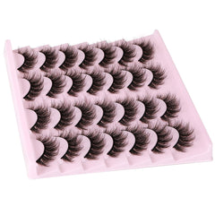 14 Pairs Wispy False Eyelashes Cat Eye Lashes Natural Look Fluffy Mink Lashes