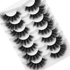 7 Pairs Fluffy 6D Faux Mink Cat Eye False Eyelashes Pack