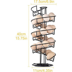 Spiral Metal Egg Dispenser Rack Household Storage Organizer