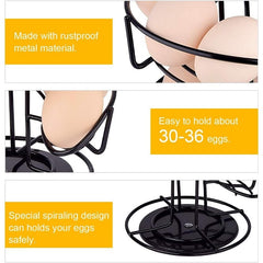 Spiral Metal Egg Dispenser Rack Household Storage Organizer
