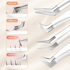 4pcs Eyelash Extension Tweezers Curved Tip False Lash Tools