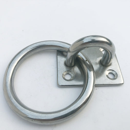 304 Stainless Steel Square Plate Eye Hook With Round Ring Boat Hardware