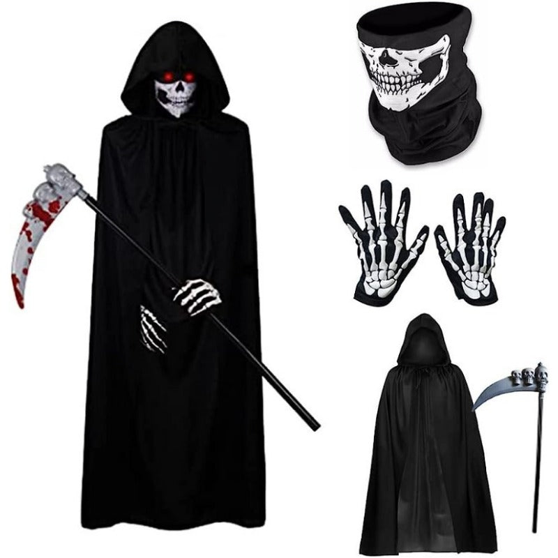 5pcs Halloween Grim Reaper Set Death Cape Costume Props