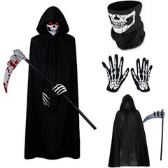5pcs Halloween Grim Reaper Set Death Cape Costume Props