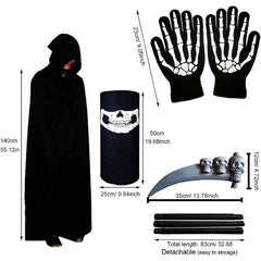 5pcs Halloween Grim Reaper Set Death Cape Costume Props