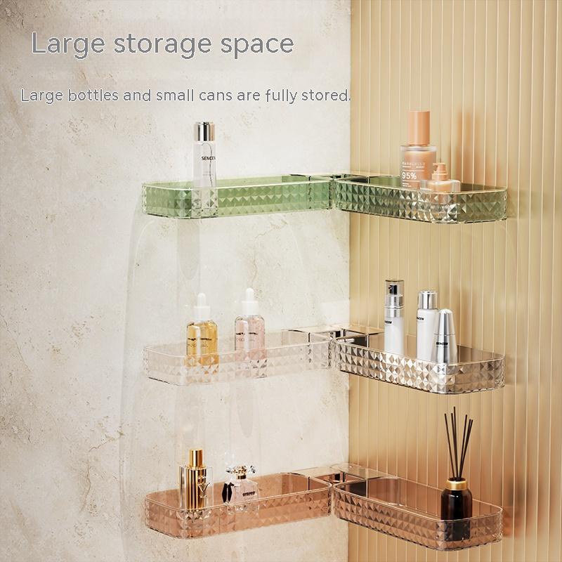 Clear Makeup Organizer Lotion Storage Rack Wall Mounted Shelving Unit