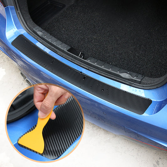 1pc Rear Bumper Protection Carbon Fiber Sticker Car Boot Protective Strip