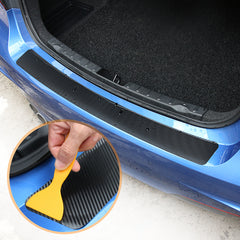 1pc Rear Bumper Protection Carbon Fiber Sticker Car Boot Protective Strip