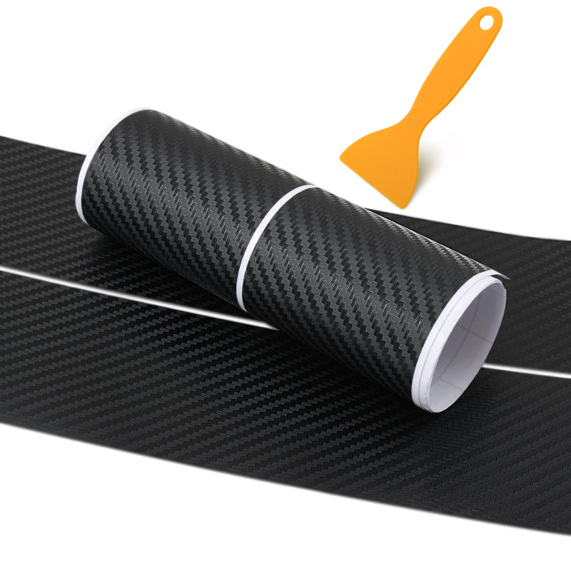 1pc Rear Bumper Protection Carbon Fiber Sticker Car Boot Protective Strip