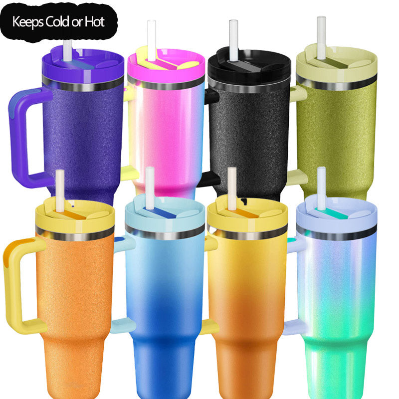 Colorful 40oz Stainless Steel Tumbler With Lid - Thermal Water Bottle