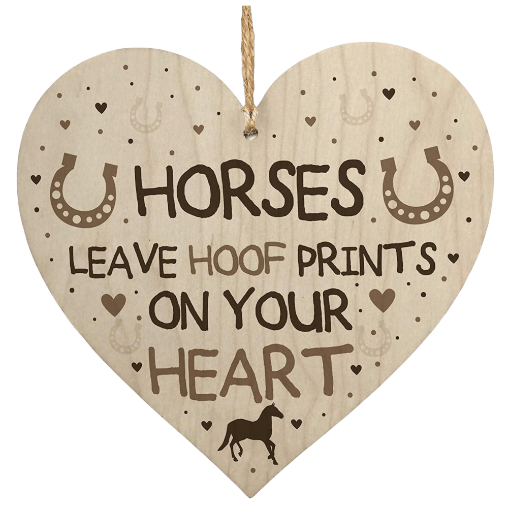 Wooden Heart Horse Sign Home Decor For Friends