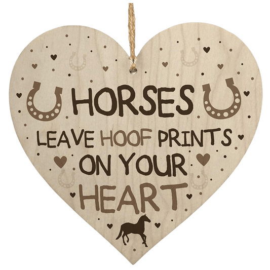 Wooden Heart Horse Sign Home Decor For Friends