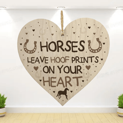 Wooden Heart Horse Sign Home Decor For Friends