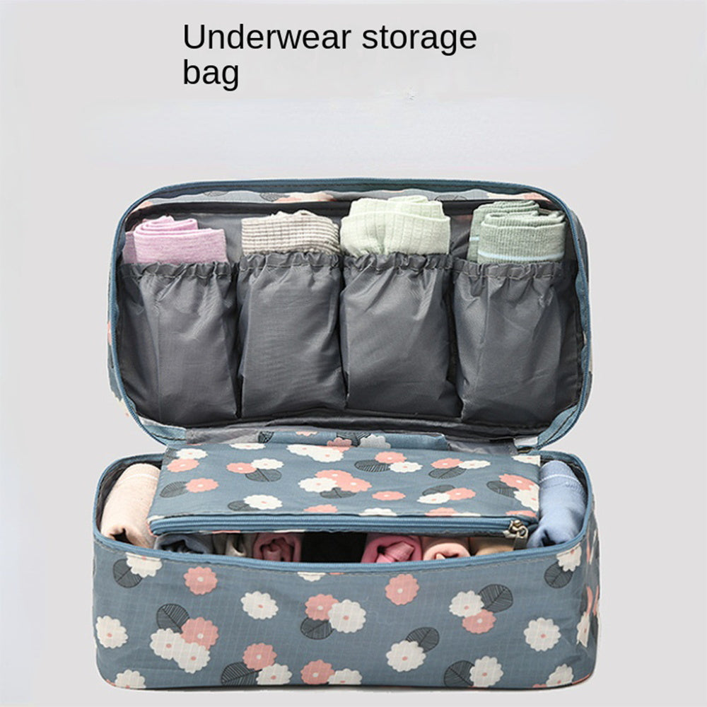 Portable Travel Underwear Storage Bag with Dividers