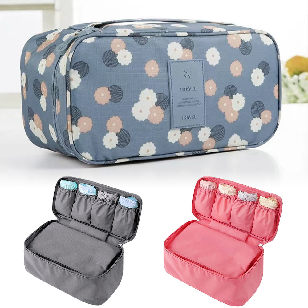 Portable Travel Underwear Storage Bag with Dividers
