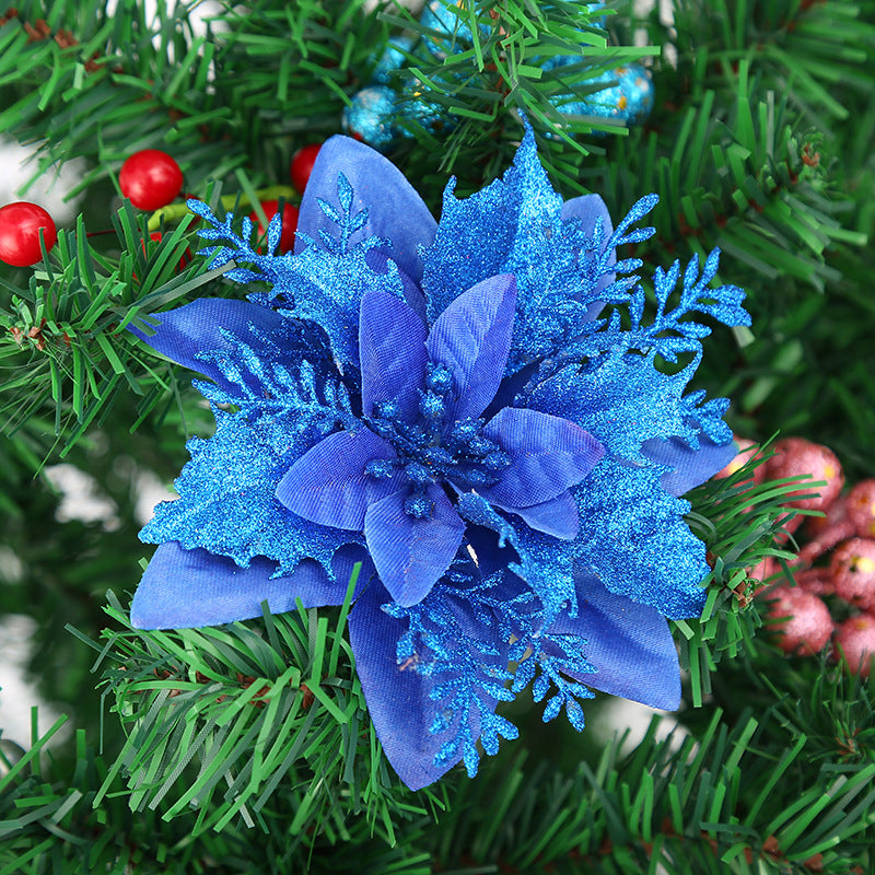 5pcs Artificial Flowers Dry Flowers Clips Stems Christmas Tree Ornaments