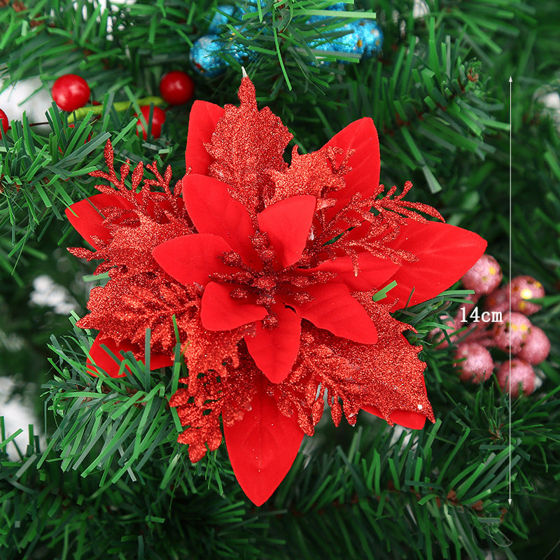 5pcs Artificial Flowers Dry Flowers Clips Stems Christmas Tree Ornaments