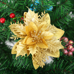 5pcs Artificial Flowers Dry Flowers Clips Stems Christmas Tree Ornaments