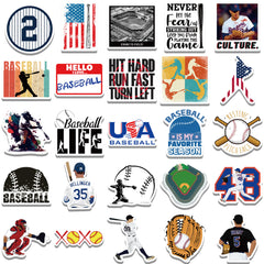 52Pcs Cartoon Baseball Series Graffiti Stickers Waterproof DIY Creative Toys