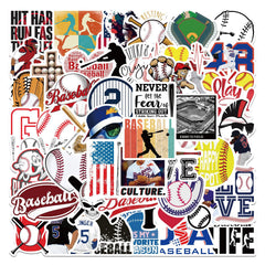 52Pcs Cartoon Baseball Series Graffiti Stickers Waterproof DIY Creative Toys