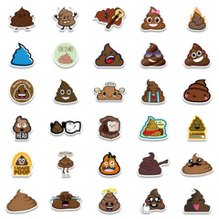 50pcs Poop Doodle Stickers Waterproof Phone Luggage Cup Self Adhesive Stickers