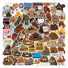 50pcs Poop Doodle Stickers Waterproof Phone Luggage Cup Self Adhesive Stickers
