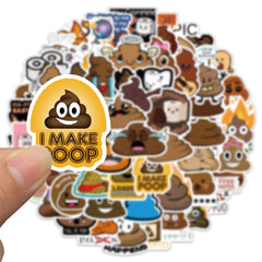 50pcs Poop Doodle Stickers Waterproof Phone Luggage Cup Self Adhesive Stickers