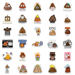 50pcs Poop Doodle Stickers Waterproof Phone Luggage Cup Self Adhesive Stickers