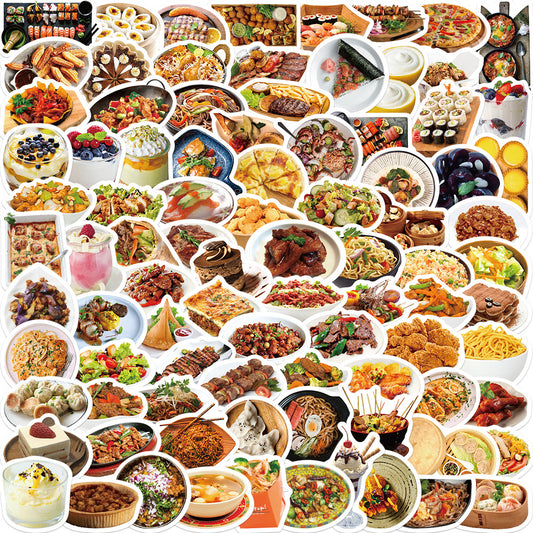 90pcs Food Stickers For Notebook Phone Waterproof Gift