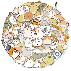 50pcs Small Hamster Stickers Cartoon DIY Waterproof Notebook Tablet Stickers