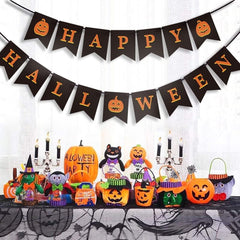 Halloween Pumpkin Banner Bunting for Mantle Fireplace