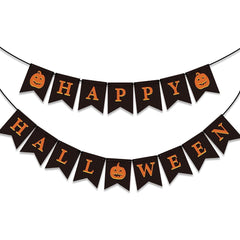 Halloween Pumpkin Banner Bunting for Mantle Fireplace