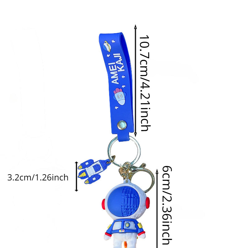 Spaceman Keychain 3D Astronaut Pendant Backpack Charm Car Key Chain Ring