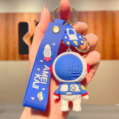Spaceman Keychain 3D Astronaut Pendant Backpack Charm Car Key Chain Ring