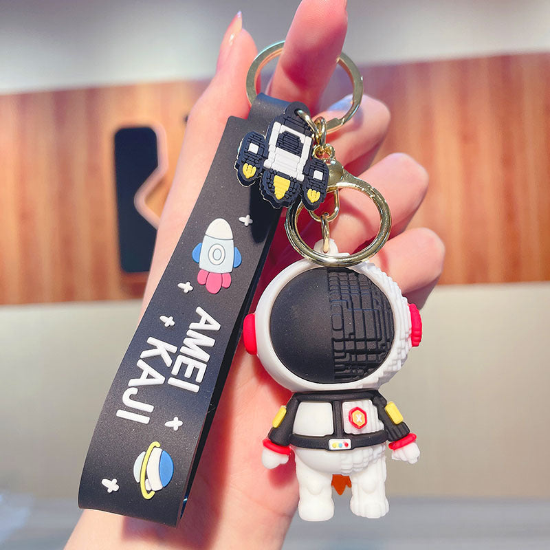 Spaceman Keychain 3D Astronaut Pendant Backpack Charm Car Key Chain Ring