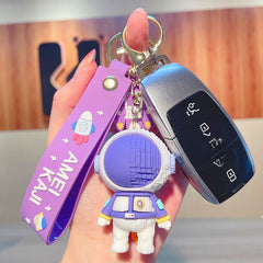 Spaceman Keychain 3D Astronaut Pendant Backpack Charm Car Key Chain Ring