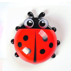 Ladybug Toothbrush Holder Wall Mounted Storage Shelf