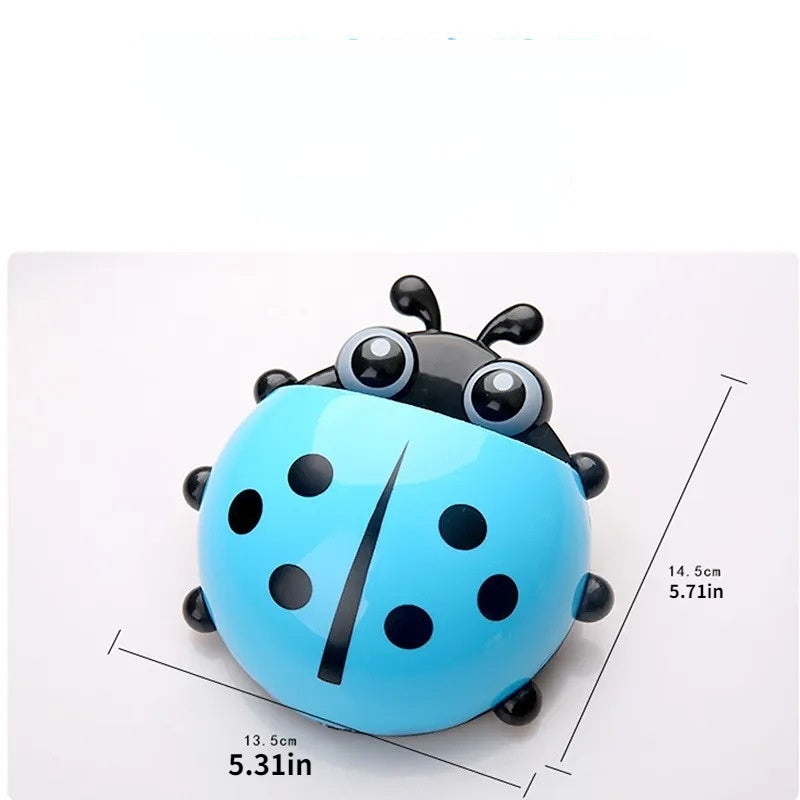 Ladybug Toothbrush Holder Wall Mounted Storage Shelf