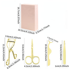 4pcs Eyelash Tools Set False Eyelash Applicator Scissors Curlers Tweezers