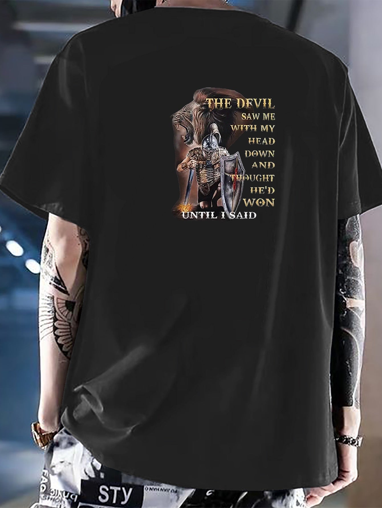 Men's Knight Graphic T shirt Casual Mid Stretch Breathable Tee